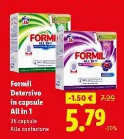 Lidl Formil Detersivo in capsule All in 1 offerta