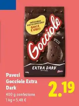 Lidl Pavesi Gocciole Extra Dark offerta