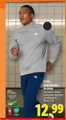 Lidl Crivit Felpa termica da uomo offerta