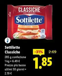 Lidl Sottilette Classiche offerta