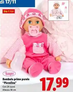Lidl Bambola prime parole 'Piccolina' offerta