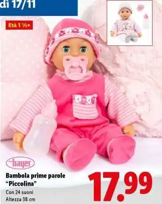 Lidl Bambola prime parole 'Piccolina' offerta