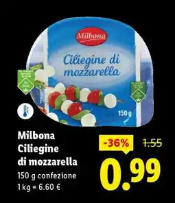 Lidl Milbona Ciliegine di mozzarella offerta