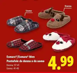 Lidl Esmara /Esmara Men Pantofole da donna o da uomo offerta