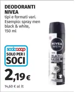 Coop DEODORANTI NIVEA offerta
