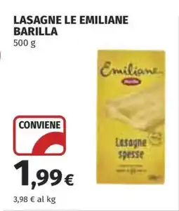 Coop Lasagne Le Emiliane Barilla offerta