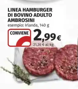 Coop Linea Hamburger di Bovino Adulto Ambrosini offerta