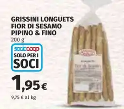 Coop GRISSINI LONGUETS FIOR DI SESAMO PIPINO & FINO offerta