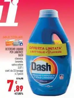 Conad DETERSIVO LIQUIDO PER LAVATRICE DASH offerta