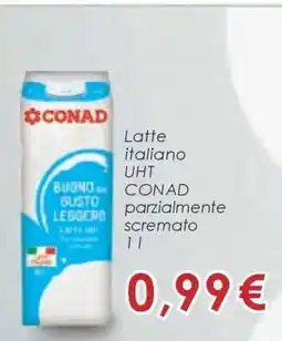 Conad Latte italiano UHT CONAD parzialmente scremato 1 l offerta
