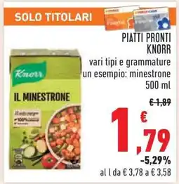 Conad PIATTI PRONTI KNORR offerta