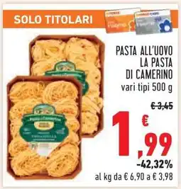 Conad Pasta all'uovo La Pasta di Camerino offerta