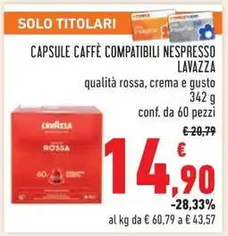 Conad Capsule Caffè Compatibili Nespresso Lavazza offerta