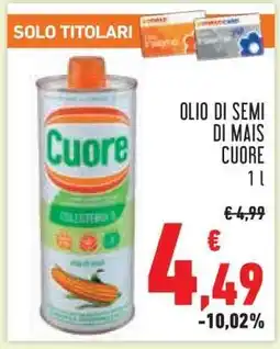 Conad Olio di Semi di Mais Cuore offerta