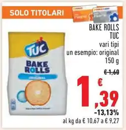 Conad Bake Rolls TUC offerta