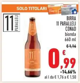 Conad BIRRA 11 PARALLELI CONAD offerta