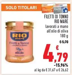 Conad FILETTI DI TONNO RIO MARE offerta