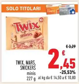 Conad TWIX, MARS, SNICKERS minis offerta