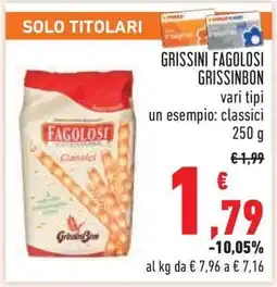 Conad GRISSINI FAGOLOSI GRISSINBON offerta