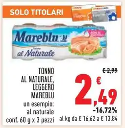 Conad Mareblu Tonno al Naturale offerta