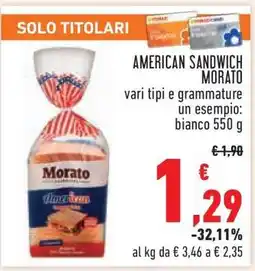 Conad American Sandwich Morato offerta