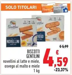 Conad Biscotti Gentilini offerta