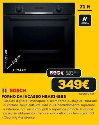 BOSCH FORNO DA INCASSO HBA534BB3