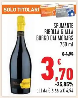 Conad Spumante Ribolla Gialla Borgo Dai Morars offerta