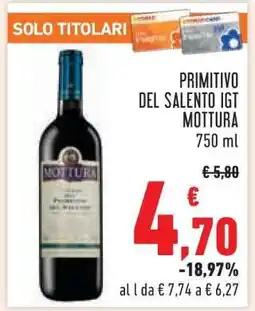 Conad Primitivo del Salento IGT Mottura offerta