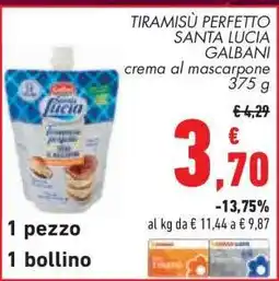 Conad TIRAMISÙ PERFETTO SANTA LUCIA GALBANI offerta
