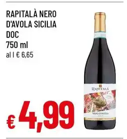Famila RAPITALÀ NERO D'AVOLA SICILIA DOC offerta