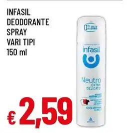 Famila INFASIL DEODORANTE SPRAY VARI TIPI offerta