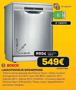 Euronics BOSCH LAVASTOVIGLIE SMS4EMI06E offerta