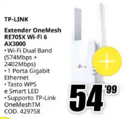 MediaWorld TP-LINK Extender OneMesh RE705X Wi-Fi 6 AX3000 offerta