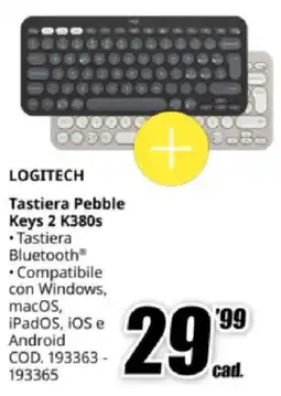 MediaWorld LOGITECH Tastiera Pebble Keys 2 K380s offerta