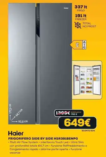 Haier FRIGORIFERO SIDE BY SIDE HSR3918ENPG