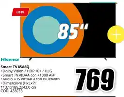 MediaWorld Hisense Smart TV 85A6Q offerta