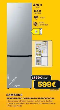 Euronics SAMSUNG FRIGORIFERO COMBINATO RB38C600DSA offerta