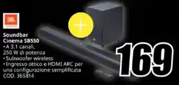 MediaWorld JBL Soundbar Cinema SB550 offerta