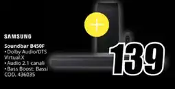 MediaWorld SAMSUNG Soundbar B450F offerta