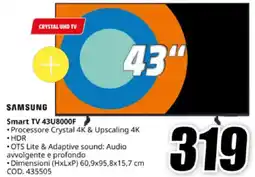 MediaWorld SAMSUNG Smart TV 43U8000F offerta