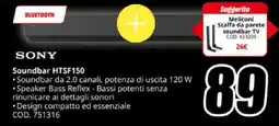 MediaWorld SONY Soundbar HTSF150 offerta