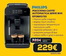 Euronics PHILIPS MACCHINA CAFFE' AUTOMATICA SERIE 800 EP0820/00 offerta