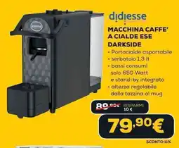 Euronics Didiesse macchina caffe' a cialde ese darkside offerta