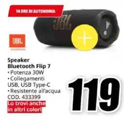 MediaWorld JBL Speaker Bluetooth Flip 7 offerta