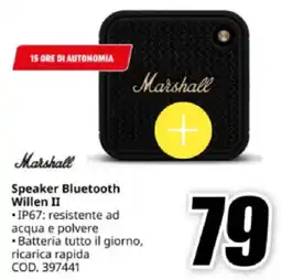 MediaWorld Marshall Speaker Bluetooth Willen II offerta