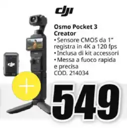 MediaWorld dji Osmo Pocket 3 Creator offerta
