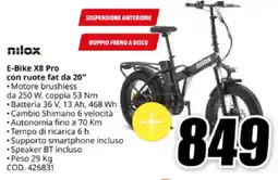 MediaWorld nilox E-Bike X8 Pro con ruote fat da 20" offerta