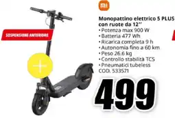 MediaWorld Xiaomi Monopattino elettrico 5 PLUS con ruote da 12" offerta