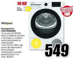 MediaWorld Whirlpool Asciugatrice CWD103MWBS offerta